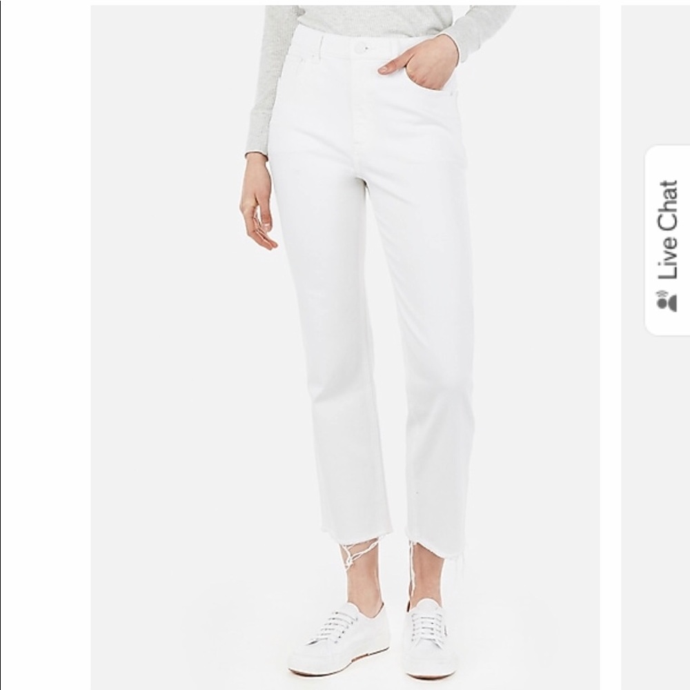 Express High waisted straight crop jeans